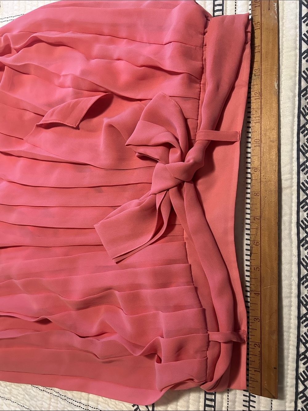 New York & Company Pleated Wide Leg Chiffon Sheer Pants Coral Pink Women Medium - Picture 12 of 12